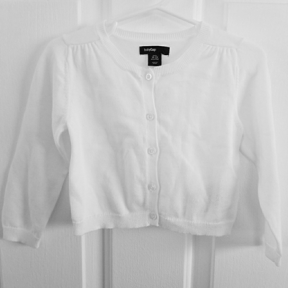 NWT baby Gap white cardigan sweater